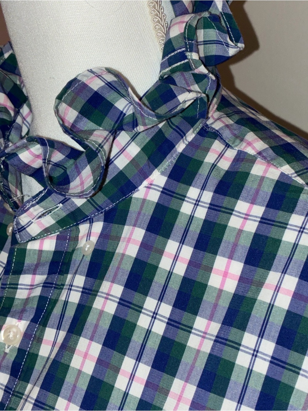 Up cycled J. Crew ruffled collar Girly shirt